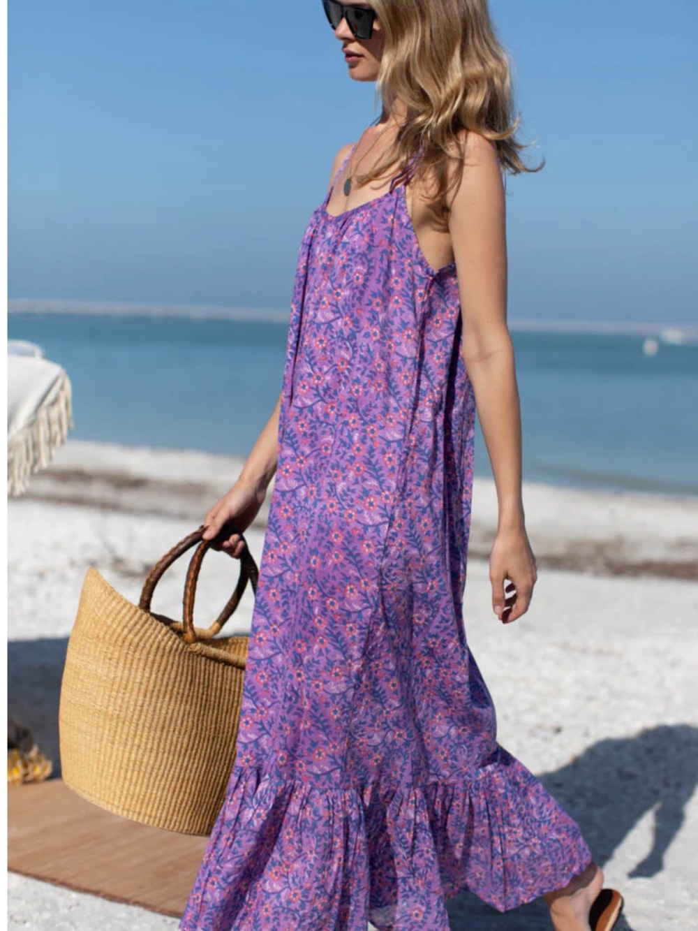 Emerson Fry India Violet Wildflower Maxi Sundress - XS/S